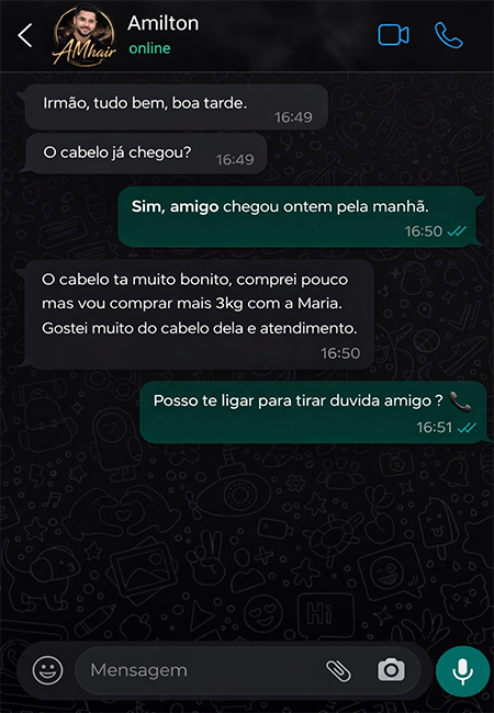 feedback loja cabelô